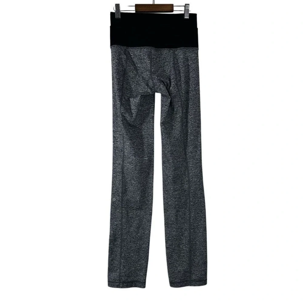 Lululemon High Rise Straight Leg Yoga Pants Heathered Gray Black‎ Activewear